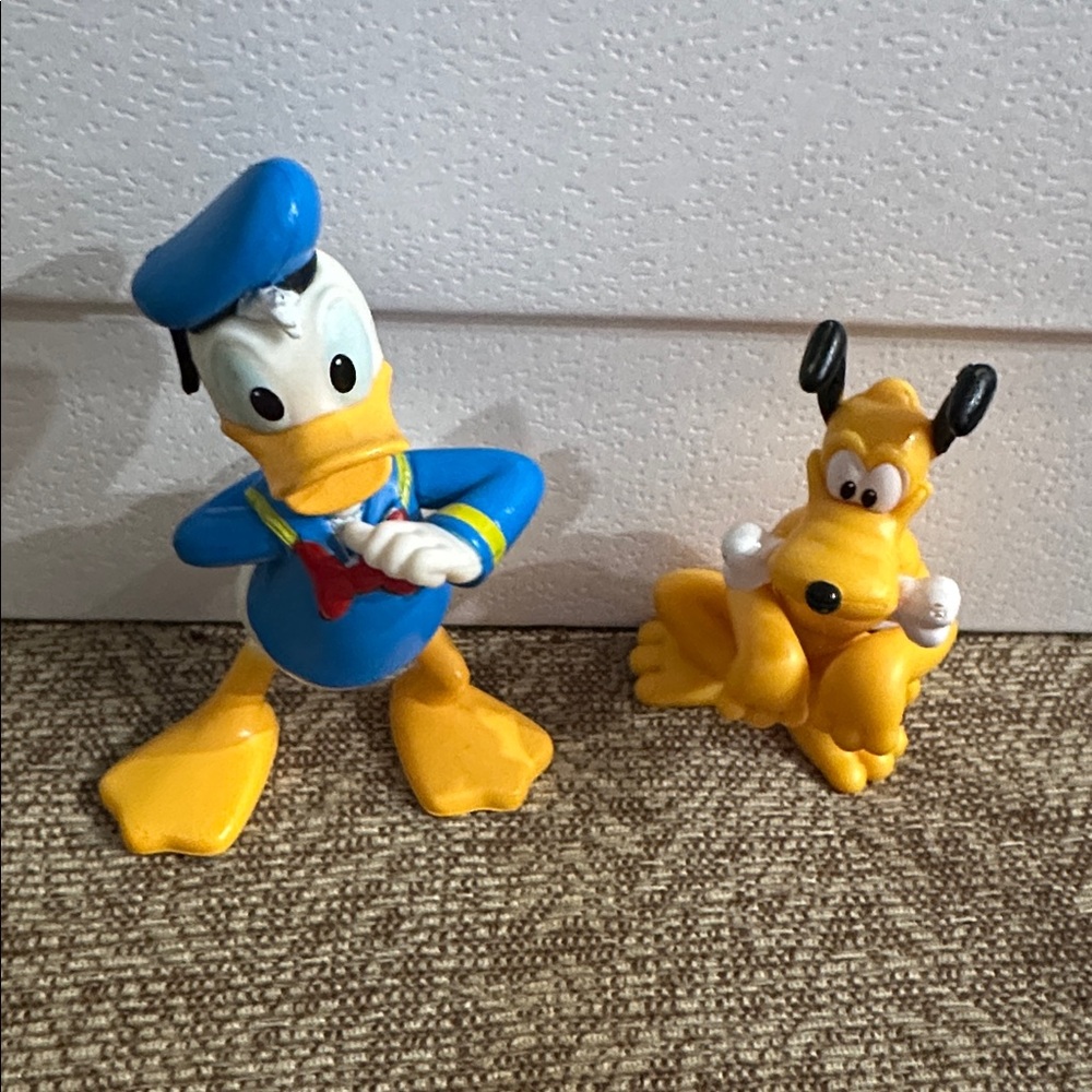 Disney Donald Duck & Pluto PVC Figures 3" Mickey Friends Cake Topper Toy Set